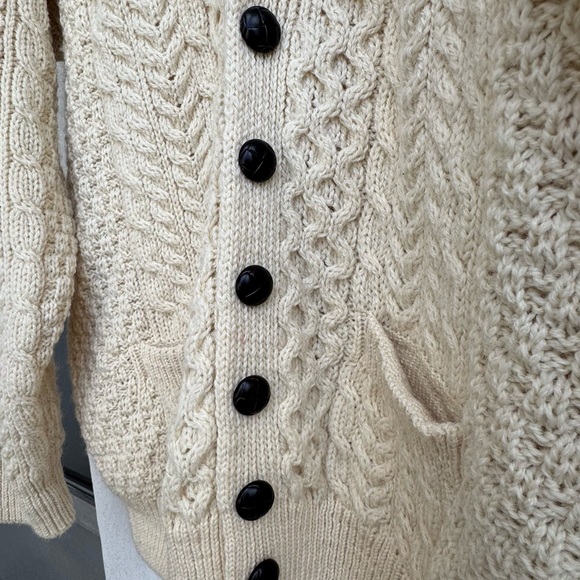 Vintage Fisherman Cable Knit Cardigan Sweater - Picture 3 of 9